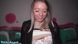 Public Porn - Blonde French girl caught masturbating in street fast hard fuck POV blowjob