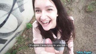 Public Porn - College art Student with natural tits dares to have sex outside for first time