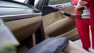 Public Porn Santa helper Matty Mila Perez public blowjob and big dick pov