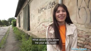 Public Porn Horny slim babe is fucked hard in the back of a transit van