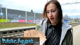 Public Porn Train Station smoker gets her tits out to pay the fine