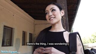 Public Porn Japanese beauty Rae Lil Black fucks for cash