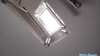 Public Porn Hot tourist sucks and fucks agents big cock in stairwell