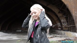 Public Porn Blonde Russian Teen STUDENT Sucks and Rides for Cash in Public