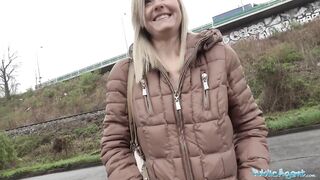 Public Porn Blonde runs from Police after fucking outdoors