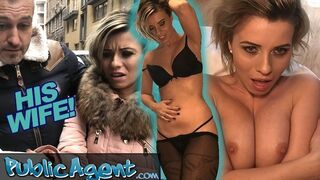 Public Porn Cheating wife with short blonde hair fucks for cash
