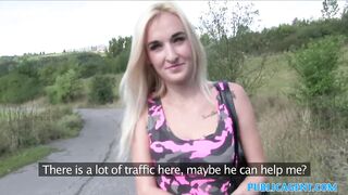 PublicPorn Hot blonde birthday babe gets cash and cock as her present