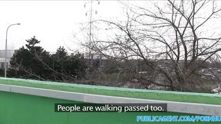 PublicPorn Gullible ginger fucked over a car