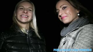 PublicPorn Two stepsisters fuck two big cocks for Xmas