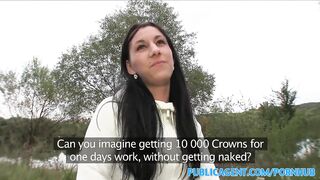 PublicPorn Long black haired babe fucks in public