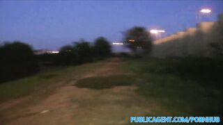 PublicPorn Guy fucks glasses girl doggy style in public