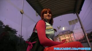 PublicPorn Stunning redhead takes it from behind in public