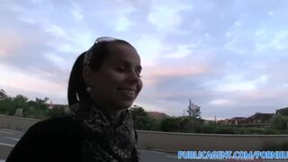 PublicPorn Sexy brunette takes cash for sex offer outside