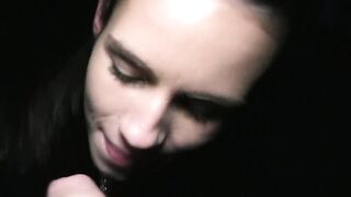 PublicPorn Ponytailed brunette sucks and fucks at a train station