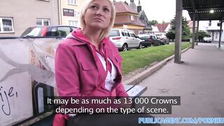 PublicPorn Short haired blonde fuckes for a part in a fake movie