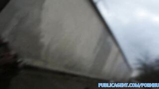 PublicPorn Hot brunette MILF with great tits outdoors sex