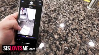 Sexy Stepsis Is Sending Stepbro Nude Videos From The Bathroom, Showing Off Her Sweet Tits