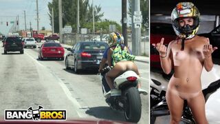 Hot - Big Booty Latin Babe Sophia Steele Rides A Motorcycle & A Cock