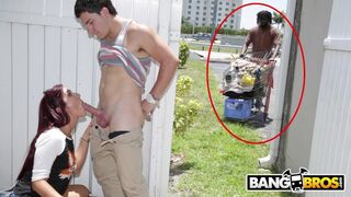 Hot - Sophia Steele Gives Peter Green A Public Blowjob While Bum Walks