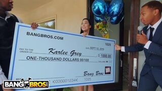 Hot - Karlee Grey Wins Big, Takes On Two Monsters of Cock!