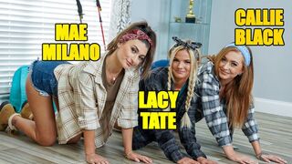 Horny Man Booked the Same Place As Three Hot BFFs - If He Wants to Stay, They Own His Dick