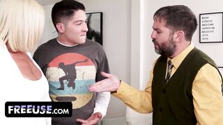 Hot Frenzy: Step-Son Free use of His Pushover Stepmom While Weak Cuck Stepdad Watches