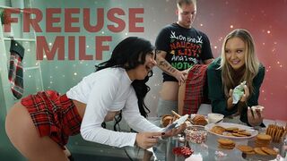 Hot Christmas - Step Son And Step Daughter Bang Their Step Mom Whenever They Want on Xmas