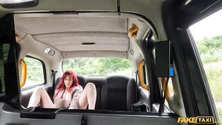 Sex Taxi - slim French redhead in a hurry can barely fit a huge Italian cock inside her tight pussy