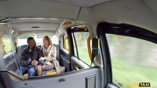 Sex Taxi British Sexy Redhead Lenina Crown fucking a Big Black Cock