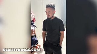 Hot Porn - Mila Monet & Bess Breast Wear Their Costumes & Head Outside To Find Someone To Fuck