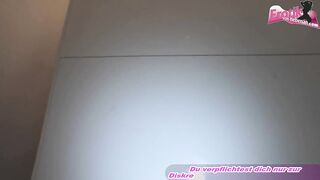 Horny German blonde fucks in the shower