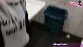 Young German slut fucked hard in public toilet