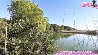 German amateur teen gets fucked outdoors by stranger man