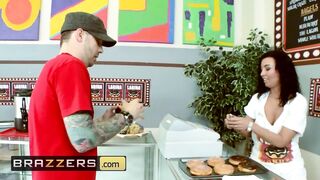 Hot - Big tit cop Audrey Bitoni wants 2 donnuts with a large cock