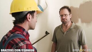 Slutty brunette wife Ava Addams fucks her home contractor