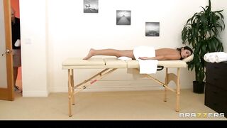 Horny stressed out brunette Nikki Daniels fucked by her masseur