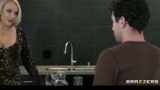 Cheating big-tit blonde MILF fucks daughter's friend's hard dick - Hot