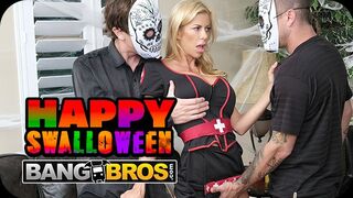 Hot - Alexis Fawx’s Naughty Nurse Costume Brings Out The Tricks And Treats With Two Mystery Men