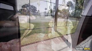 Hot - Alexis James Was Playing Tennis When The Bang Bus Came, Now She Has A Mouth Full Of Cum